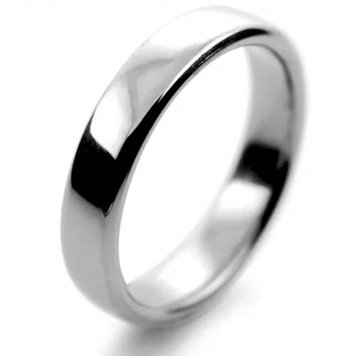 Slight or Soft Court Medium -  4mm Platinum Wedding Ring 